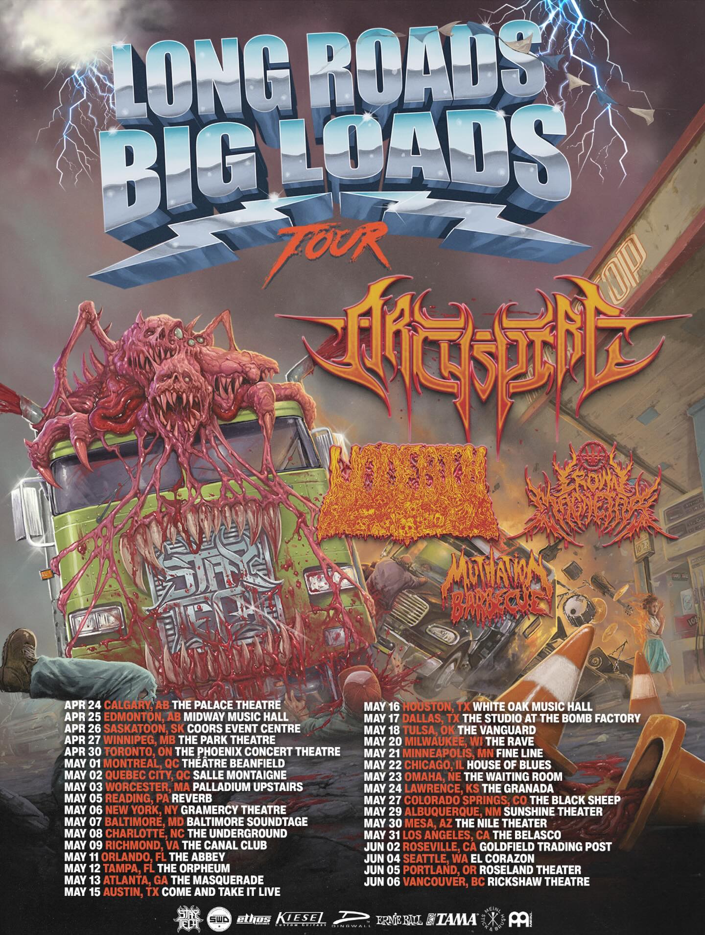 Mutilation Barbecue Long Roads Big Loads Tour Poster 2026